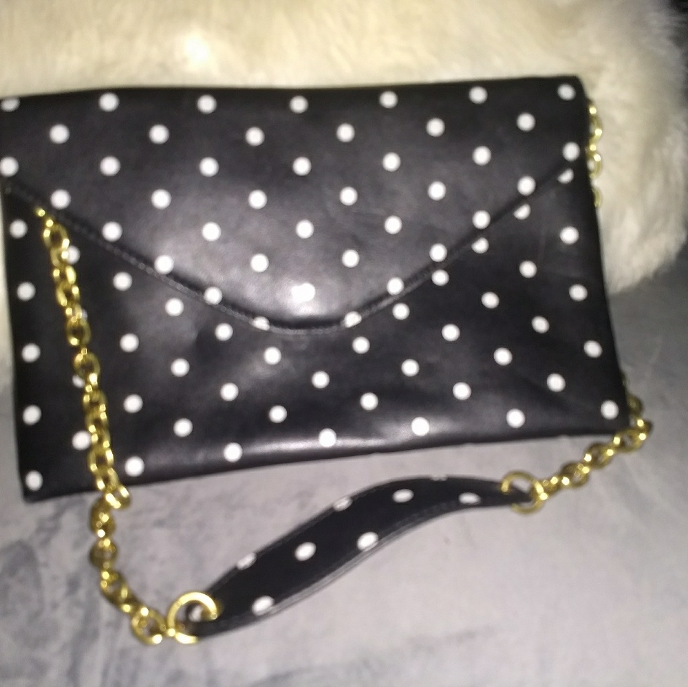 J Crew handbag  n clutch polka dot good condition